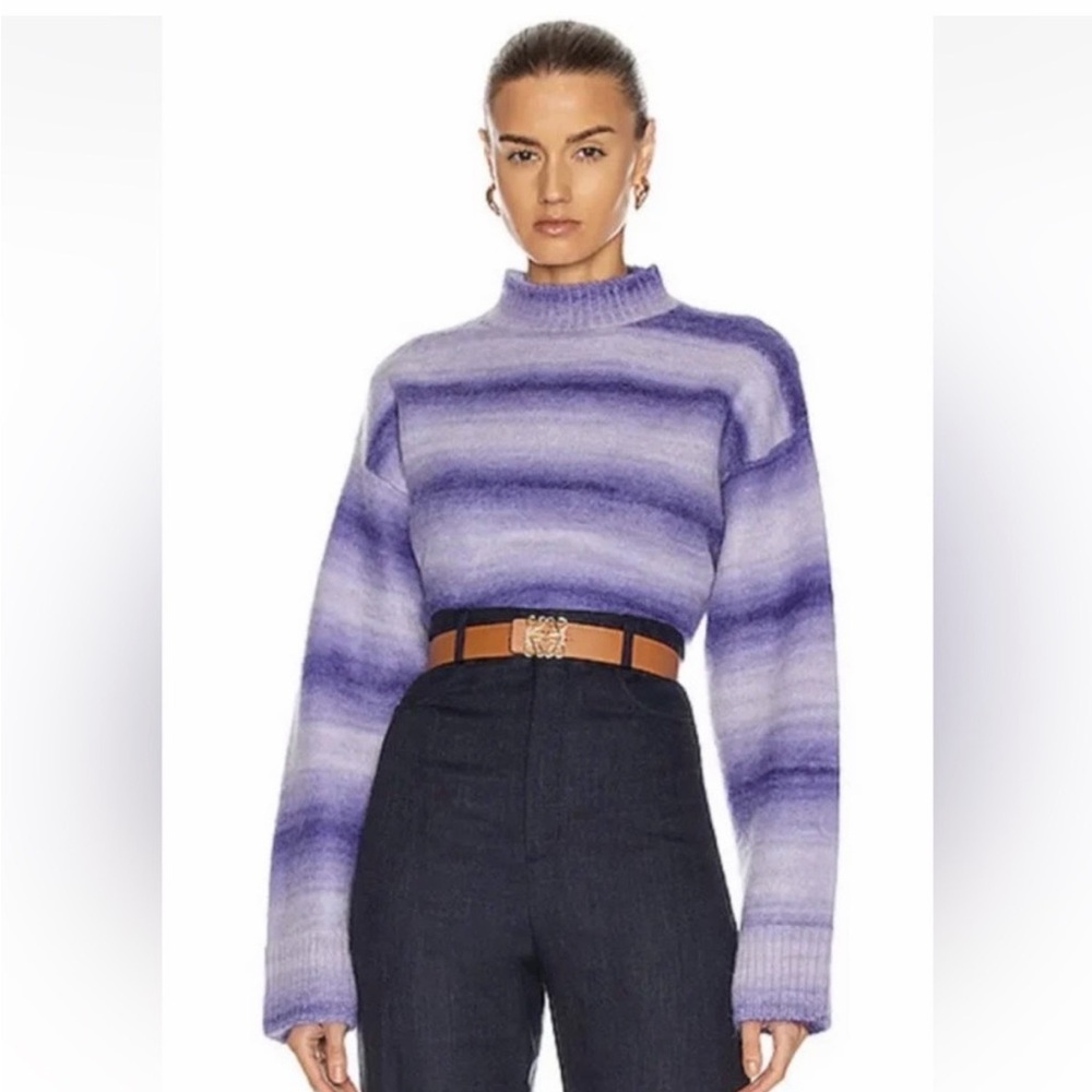 Acne Studios wool and alpaca Striped Purple Sweater